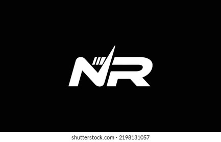Abstract letter icon NR, RN logo design, monogram logo