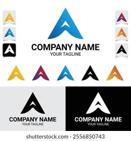Abstract A Letter Iconic Logo design vector art triangle shape  template isolated on a white background