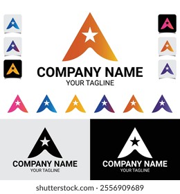 Abstract A Letter Iconic Logo design template