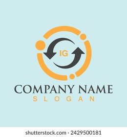 Abstract letter IG logo design template for company