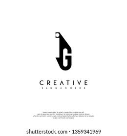 abstract letter iG logotype design concept