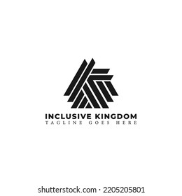 Abstract letter IK logo. This logo icon incorporates abstract shapes in a creative way.