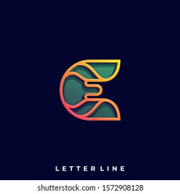 Abstract Letter Illustration Vector Template. Suitable for Creative Industry, Multimedia, entertainment, Educations, Shop, and any related business