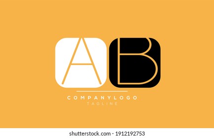 Abstract Letter Initial AB and BA Vector Logo Design Template