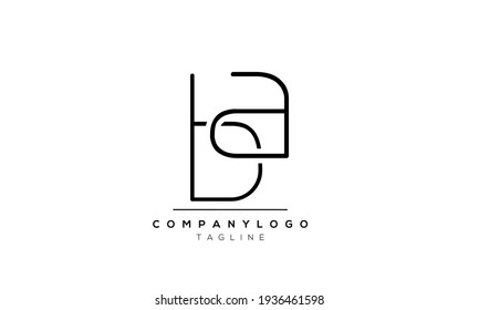 Abstrakter Brief Initial AB BA Vector Logo-Design-Vorlage