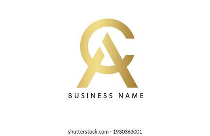 Abstract Letter Initial AC or CA Vector Logo Design Template