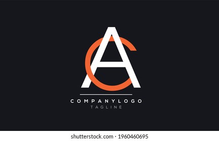 Abstract Letter Initial AC CA Vector Logo Design Template