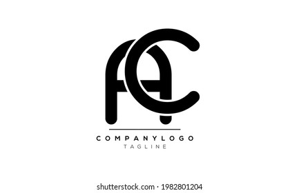 Abstract Letter Initial AC CA Vector Logo Design Template