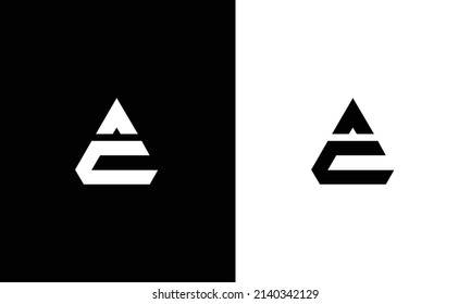 Abstract Letter Initial AC or CA Vector Logo Design Template