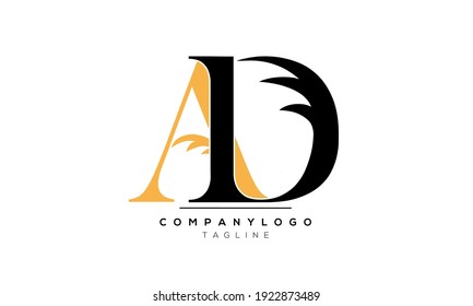 Abstract Letter Initial AD DA Vector Logo Design Template