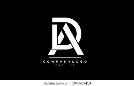 Letra abstracta plantilla de diseño de logotipo de AD inicial DA A D