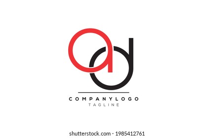  Abstract Letter Initial AD DA Vector Logo Design Template