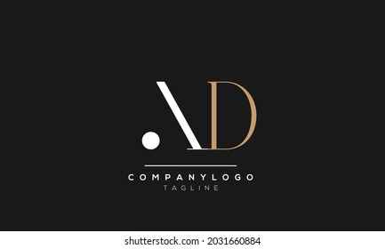 Abstrakter Brief, erste AD DA Vector Logo-Design-Vorlage
