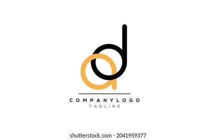 Letra abstracta plantilla de diseño de logotipo de AD DA inicial