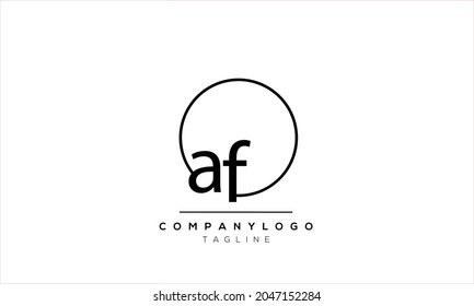 Letra abstracta plantilla de diseño del logotipo del vector af inicial