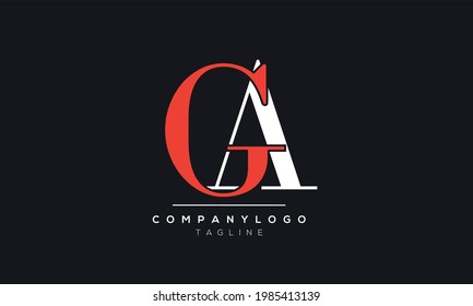 Abstract Letter Initial AG GA A G Vector Logo Design Template