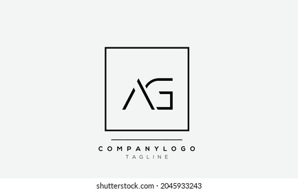 
Vorlage für das Design von Vektorgrafiken mit abstraktem Buchstaben, Initial AG GA
