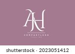 Abstract Letter Initial AH HA A H Vector Logo Design Template