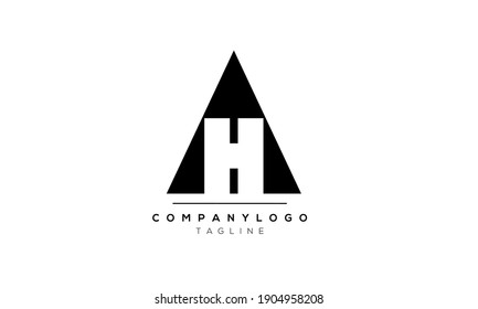 Letra abstracta plantilla de diseño del logotipo del vector AH inicial
