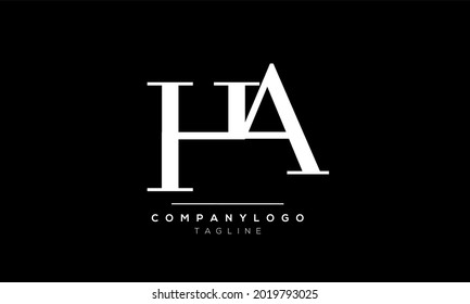 Abstract Letter Initial AH HA A H Vector Logo Design Template
