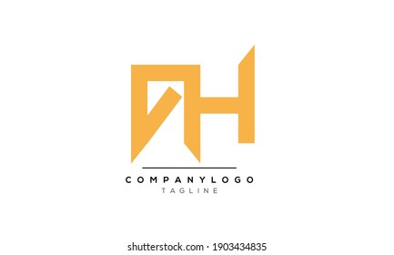 Abstract Letter Initial AH Vector Logo Design Template