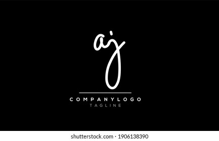 Letra abstracta plantilla de diseño de logotipo AJ inicial y vector JA