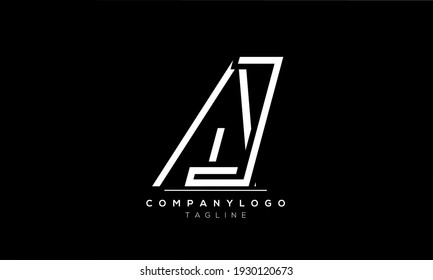Letra abstracta plantilla de diseño de logotipo AJ inicial JA A J