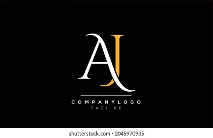 Letra abstracta plantilla de diseño de logotipo AJ JA inicial.