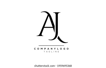 Abstract Letter Initial AJ Vector Logo Design Template