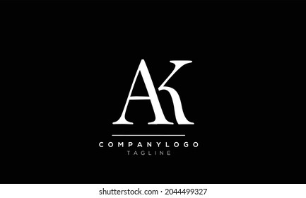Letra abstracta plantilla de diseño de logotipo AK KA inicial