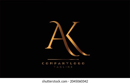 
Letra abstracta plantilla de diseño de logotipo AK KA inicial