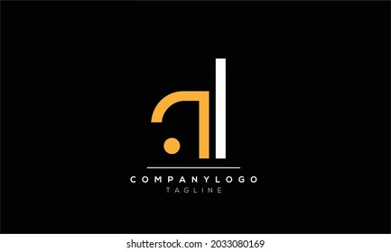 Abstract Letter Initial AL LA Vector Logo Design Template