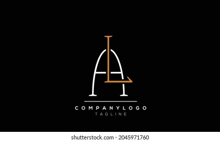Letra abstracta plantilla de diseño del logotipo inicial del vector AL LA