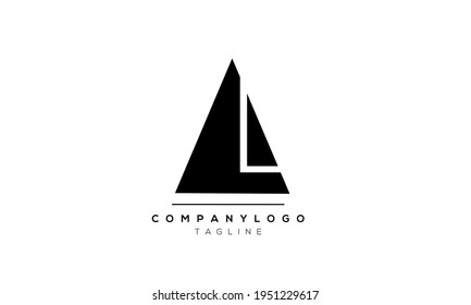 Abstract Letter Initial AL Vector Logo Design Template
