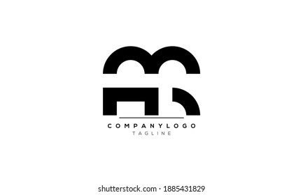 Abstract Letter Initial amr or ar Vector Logo Design Template