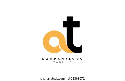 Abstract Letter Initial AT,TA Vector Logo Design Template