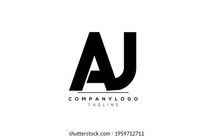 Abstract Letter Initial AU UA Vector Logo Design Template