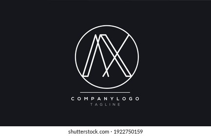 Abstract Letter Initial AX OR XA Vector Logo Design Template