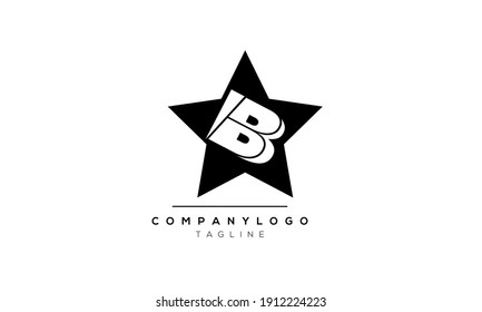 Letra abstracta plantilla de diseño del logotipo del vector estrella B inicial