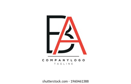 Abstract Letter Initial BA AB Vector Logo Design Template