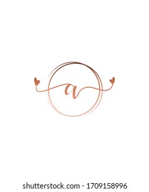 Abstract  Letter A Initial beauty hearts monogram and elegant logo design, vector logo for business and company identity