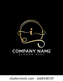 Abstrakter Brief I Initialschönes Monogramm und elegantes Logo-Design, handschriftliches Logo der ersten Signatur, Fotografie, Hochzeit, Mode, Blumen und botanisch mit kreativem Template-Design