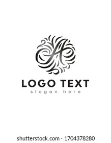 Abstract  Letter A Initial beauty monogram and elegant logo design, handwriting logo of initial signature, Photography, wedding, fashion, floral and botanical with creative template design