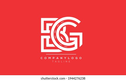 Abstract Letter Initial BG GB B G Vector Logo Design Template