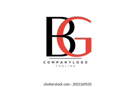Abstract Letter Initial BG GB Vector Logo Design Template
