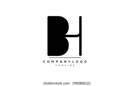 Abstract Letter Initial BH HB Vector Logo Design Template