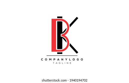 Abstract Letter Initial BK KB Vector Logo Design Template