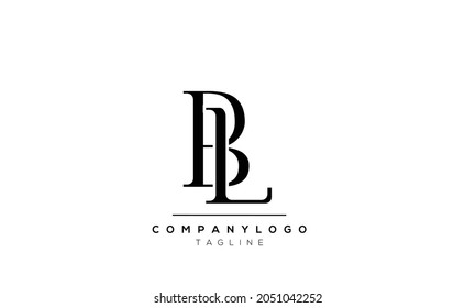 Abstract Letter Initial BL LB Vector Logo Design Template