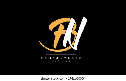 Abstract Letter Initial BN NB B N Vector Logo Design Template