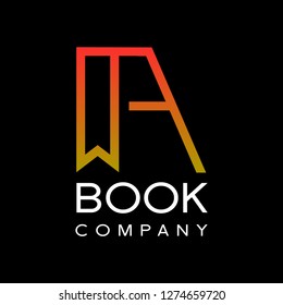 Abstract Letter Initial A Book mark Logo Design Template. Modern vector for reading and education. This logo suitable for writing, listening, school, graduate, collage, library, university, student. 